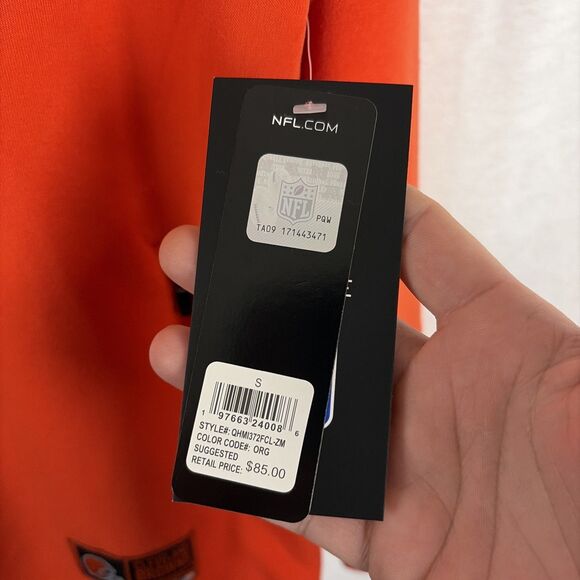 Cleveland Browns Throwback Helmet Logo Hoodie Sz Small Orange NFL Ultra NWT - Picture 3 of 6